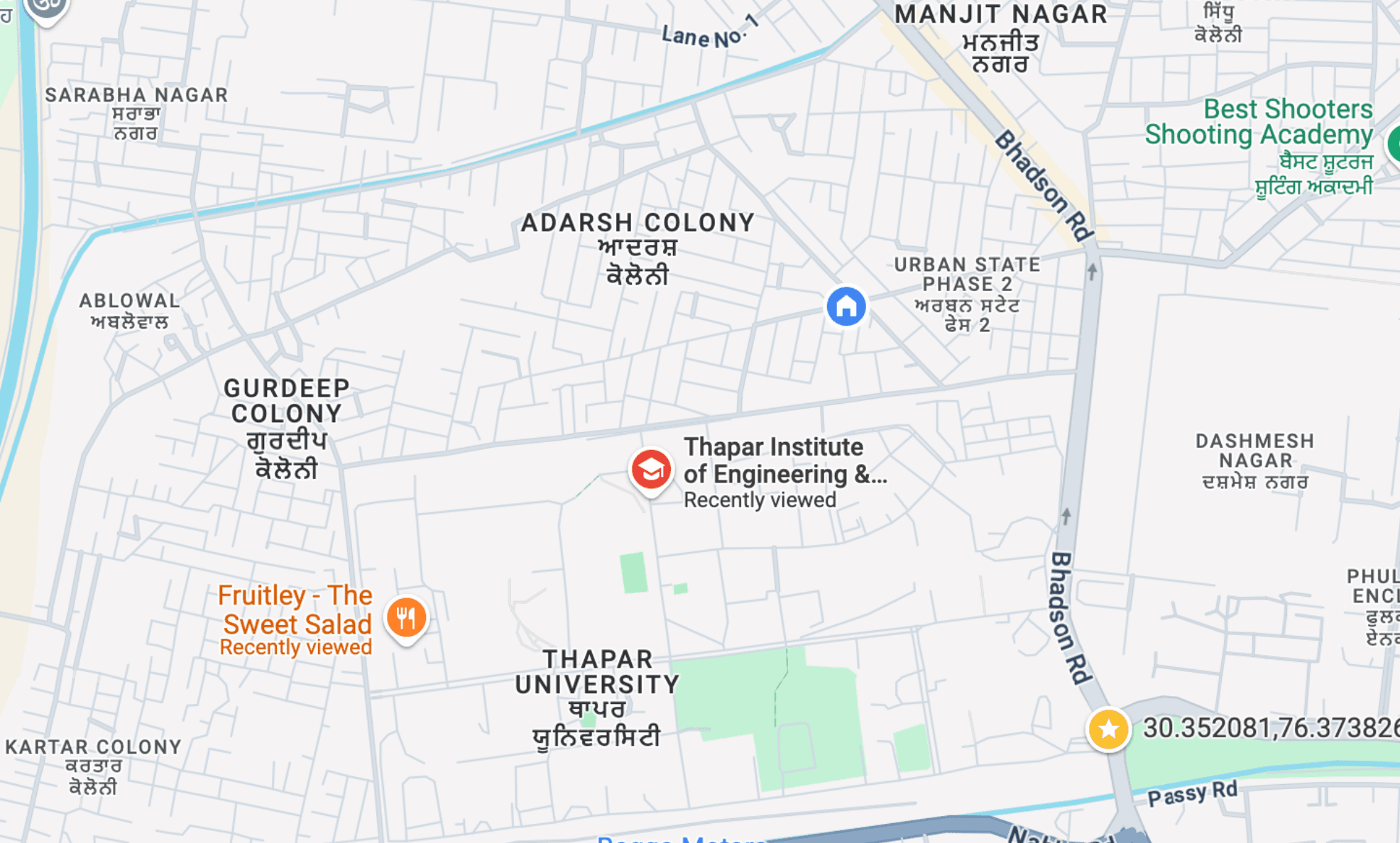 Thapar University campus map